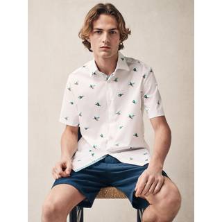 Next White Kingfisher Conversational Regular Fit Print Short Sleeve Shirt