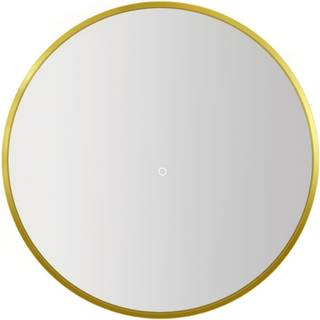 Danbad spejl med 20 mm ramme, messing - Ø80 cm