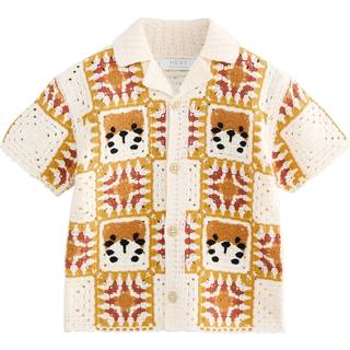 Next Hæklet Revere Collar Kortærmet strikket poloskjorter (12mdr.-7år) - 1.5 - 2 år (86 - 92cm)