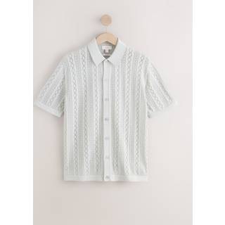 Next Light Grey Silk Rich Signature Button-Through Polo Shirt
