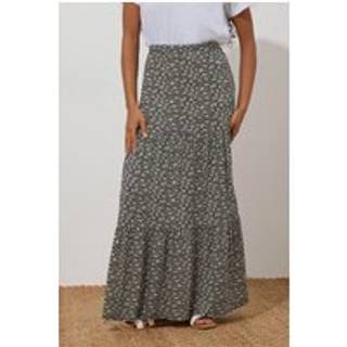 M & Co M & Co Black Petite Tiered Maxi Skirt
