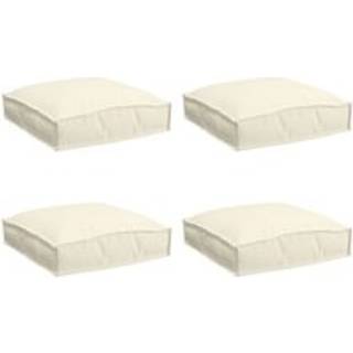 Pallehynde til sæde 4 pcs Creme 40 x 40 x 8 cm Oxford stof