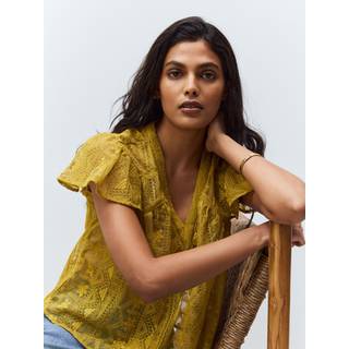 Next V-hals Kortærmet Blondebluse