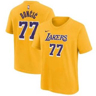 Luka Dončić Los Angeles Lakers Icon Edition Nike NBA-T-shirt til mænd - gul - S