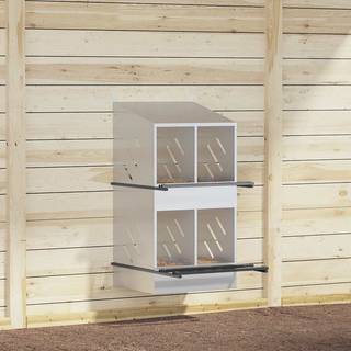 redekasse til høns med 4 rum galvaniseret sølvmetal