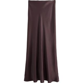 Next Chocolate Brown Satin Midi Skirt - 14