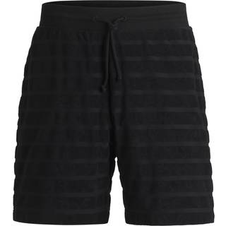 Shorts med relaxed fit i stribet bomuldsfrotté