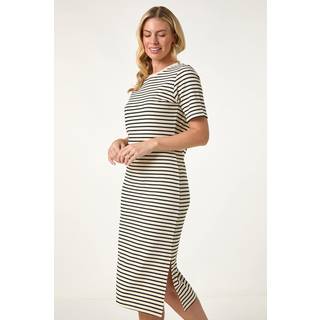 Roman Petite Stribet Strik Midi Kjole38