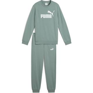 Men&#39;s Puma Essentials No. 1 Logo Crew Shirt Sweat Suit Youth, Green, Size 7-8Y, Clothing - Green Moon - 7-8Y