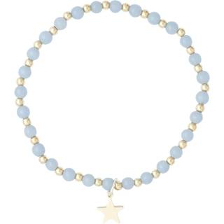 DARK Stone Bead Bracelet 4 mm With Gold Beads 501 Blue