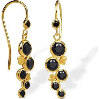 Blossom Copenhagen Radiance Midnight øreringe i forgyldt medsorte cubic zirkonia