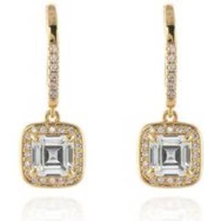Cachet Gold Tone CZ Square Drop Earrings - J74191