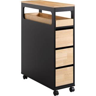 SoBuy smalt badeværelseskab med toiletrulleholder BZR54-SCH