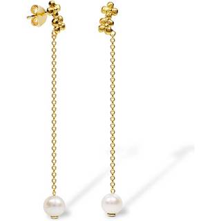 Blossom Copenhagen Forrest øreringe i forgyldt med kæde og ferskvandsperle