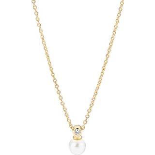 Lund Copenhagen halskæde i forgyldt med syntetisk perle