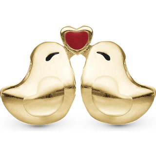 Christina Jewelry Love Birds forgyldt charm til sølv armbånd