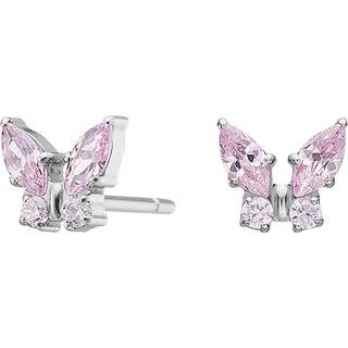 Pure Titanium ørestikker sommerfugl med lyserød cubic zirkonia