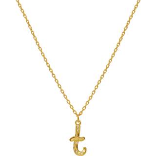 Maanesten Halskæde - T Alphabet - Gold Colour