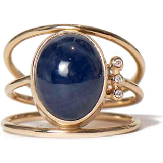 Athena guld ring med safir og brillanter - 59