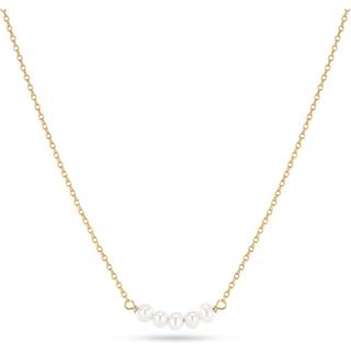 Perla Cinque Halskæde, Gold Plated, 45 cm