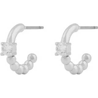 Snö Of Sweden Billie Small Oval Earring Silver/Clear