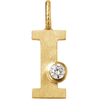 Dulong Letter vedhæng - I, lille guld m. brillant