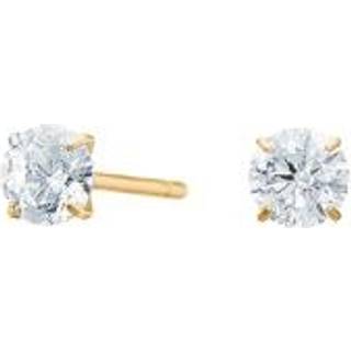 Pure Titanium Nikkelfri øreringe i forgyldt titanium m hvide zirkonia - 4 mm