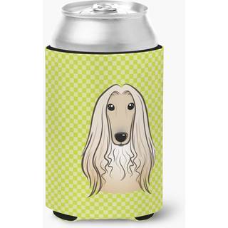 Checkerboard Lime Green Afghan Hound Can eller Bottle Hugger BB1306cc
