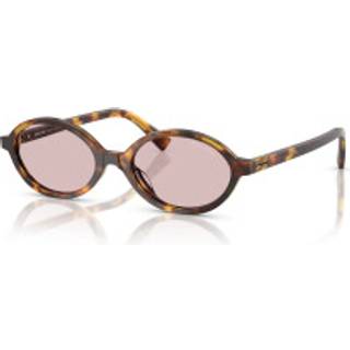 Miu Miu Kvinde MU 04ZS 14L4I0 Solbriller Acetat Skildpadde Rosa Rund Normal