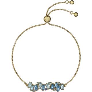 Ted Baker Gold Clarrie Blue Crystal Cluster Adjustable Slide Bracelet - Gold - 22cm