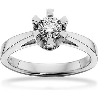 Prinsesse Ring i 14kt. hvidguld m. 0,45ct. diamant