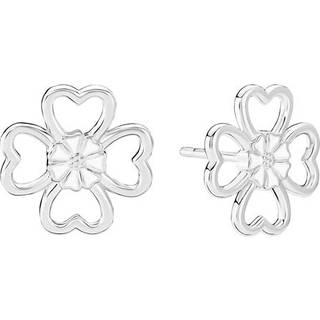 Lund Copenhagen Marguerit ørestikker med firkløver i sølv