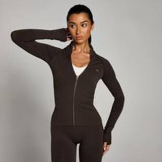MP Tempo Ultra Seamless Zip Up Jacket til kvinder – Ground Coffee - L - Brun