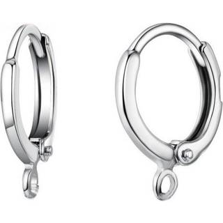 30 stk. ADABELE Autentisk sterling s?lvrunde hoop huggie leverback ?reringe kroge 12 mm (0,47 tommer) rund plader resistent rhodium belagt til ?r