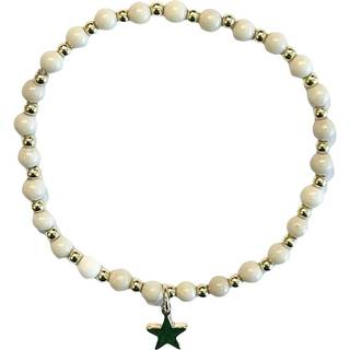 DARK Stone Bead Bracelet 4 mm With Gold Beads Sand