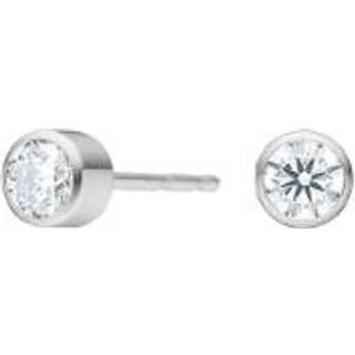 Pure Titanium Øreringe i titanium m runde hvide zirkonia - 4 mm