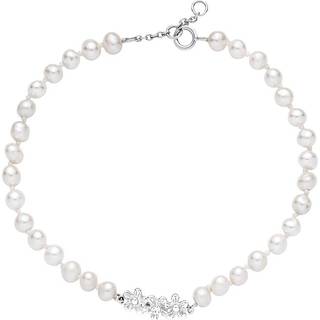 Lund Copenhagen perlearmbånd med blomsterkrans i sølv