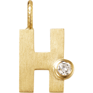 Dulong Letter vedhæng - H, lille guld m. brillant