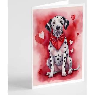 Caroline's Treasures DAC5329GCA7P Dalmatian Mine Valentine lykønskningskortpakke med 8 blanke kort med konvolutter, finurlig A7 Størrelse 5x7 Bla