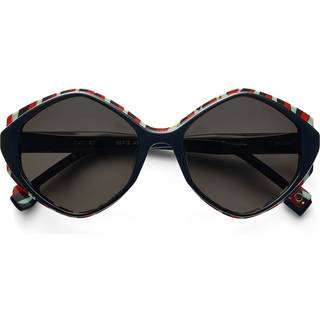 Etnia Barcelona Itati GY 55 Solbriller Kvinder Grå - Dark Grey On Pattern Green Red - 55mm