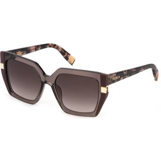 Furla Kvinde SFU818 07AY Solbriller Acetat Brun Brun Firkantet Normal Nuanceret