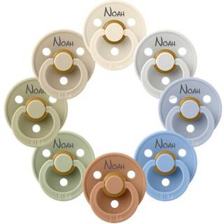 Bibs Colour, Str. 1 (0-6 Mdr.) , Rund - Latex, Sutter Med Navn, 8-pak