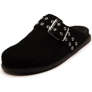 Off The Hook Off The Hook Black Paddington Buckle Suede Comfort Footbed Sandals