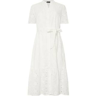 M & Co M & Co Broderi Notch Neck 100% Bomuld Skjortekjole - EU 44 (UK 16)