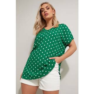 Yours Curve Prikket Plisseret Top Foran54