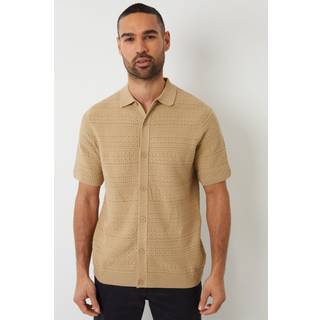Threadbare Textured Knitted Knapper Polo-skjorterStor
