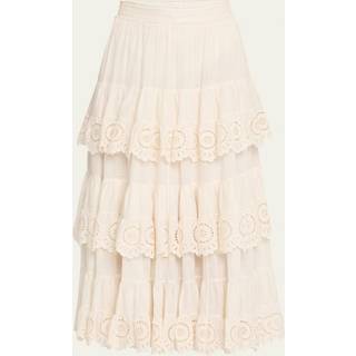 Zimmermann Lucky embroidered cotton midi skirt - white - XL