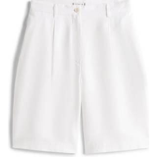 Wide Leg Bermuda Shorts With Linen