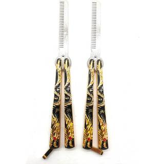 Wanlian smuk kam smuk kammen rustfrit stål foldning praksis kamme hår styling værktøjer til sport udendørs brug (2 drage)