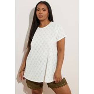 Yours Curve Yours Curve White Anglaise Broderie Swing Top